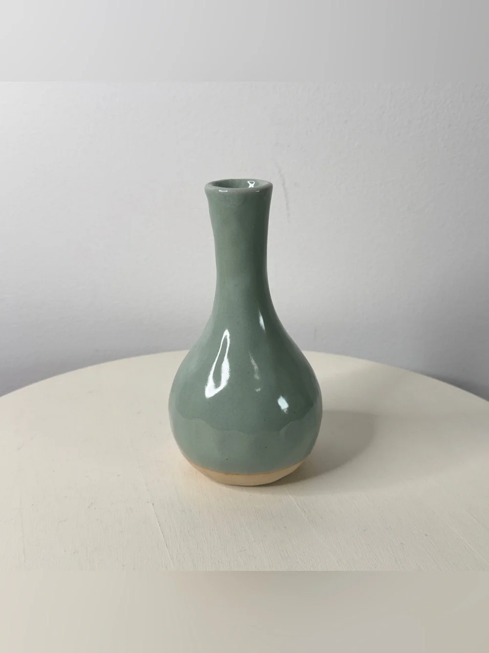 7” Sage Green Pottery Vase